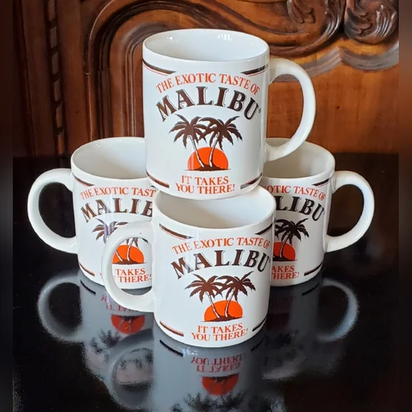 🌴 (4) 10oz Malibu 🌴 Palm Tree Mugs - Picture 10 of 13
